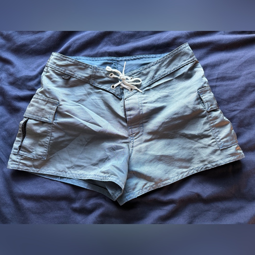 Volcom Light Blue Drawstring Cargo Shorts